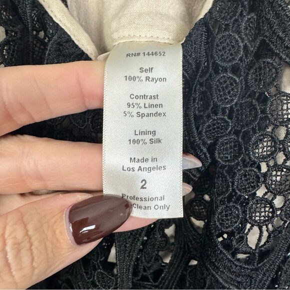 STONE COLD FOX | Iowa Black Lace Off-Shoulder Dress Nude Lining Women’s Size M/L - Picture 9 of 12